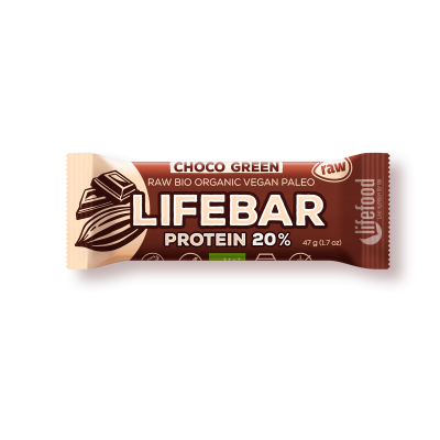 Lifebar Protein čokoládová se spirulinou BIO RAW