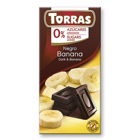 Hořká čokoláda s banánem bez lepku a cukru 75 g